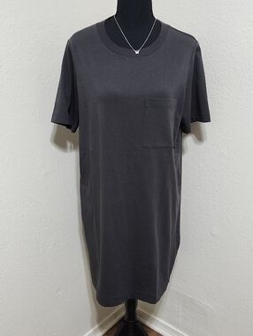 NWT Everlane The Cotton Pocket Tee Dress Black Size M Minimalist 100% Cotton